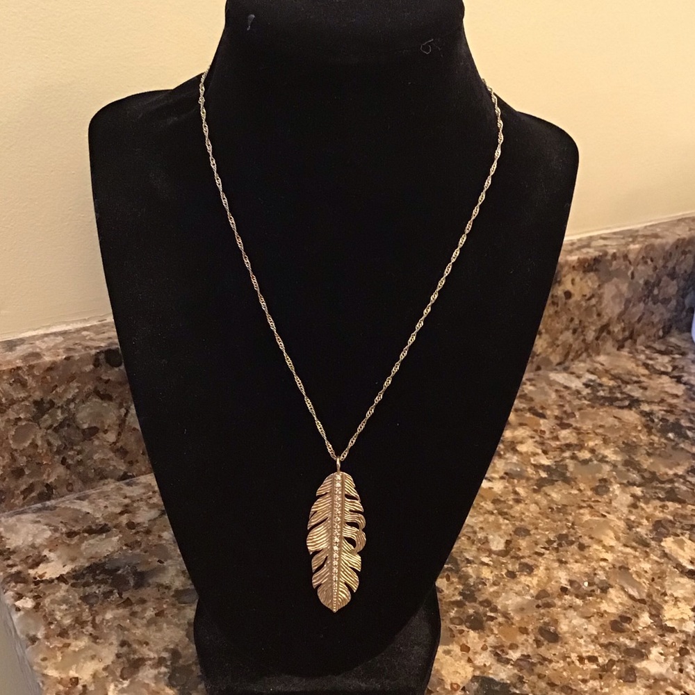 Melinda Maria Gold Feather Necklace